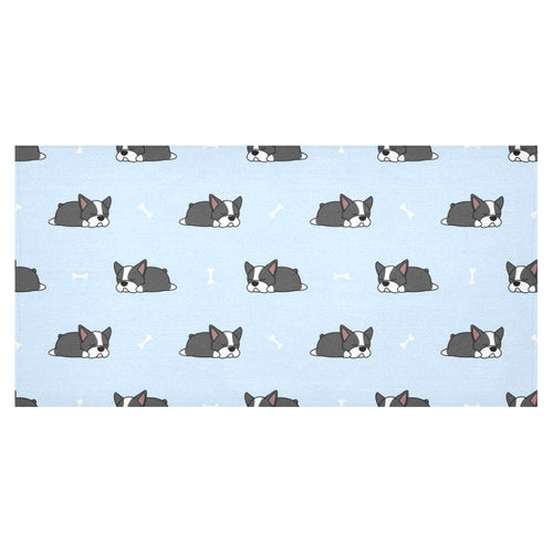 Sleep Boston Terrier Bone Pattern Tablecloth