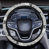 Black and White Llama Pattern Car Steering Wheel Cover