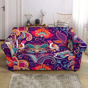 Indian Pattern Background Loveseat Couch Slipcover