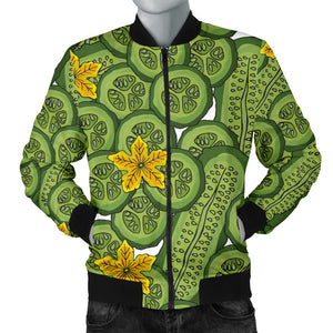 Cucumber Pattern Theme Men Bomber Jacket