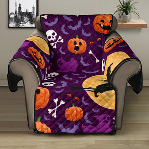 Halloween Pumpkin Witch Pattern Recliner Cover Protector