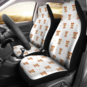 Yorkshire Terrier Pattern Print Design 03 Universal Fit Car Seat Covers