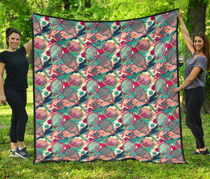 Tennis Pattern Print Design 01 Premium Quilt