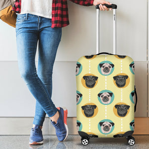 Pug Head Pattern Cabin Suitcases Luggages