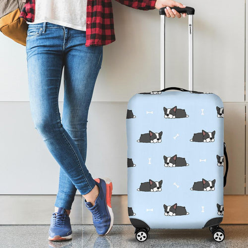 Sleep Boston Terrier Bone Pattern Cabin Suitcases Luggages