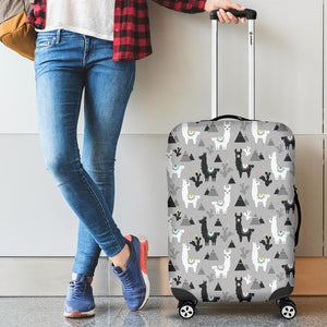 Black and White Llama Pattern Cabin Suitcases Luggages