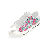 Watermelon Flower Pattern Women's Low Top Canvas Shoes White