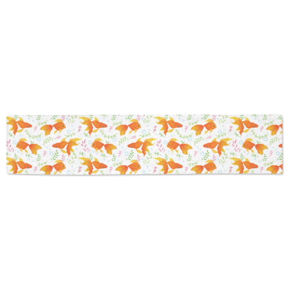 Goldfish Pattern Print Design 03 Table Runner