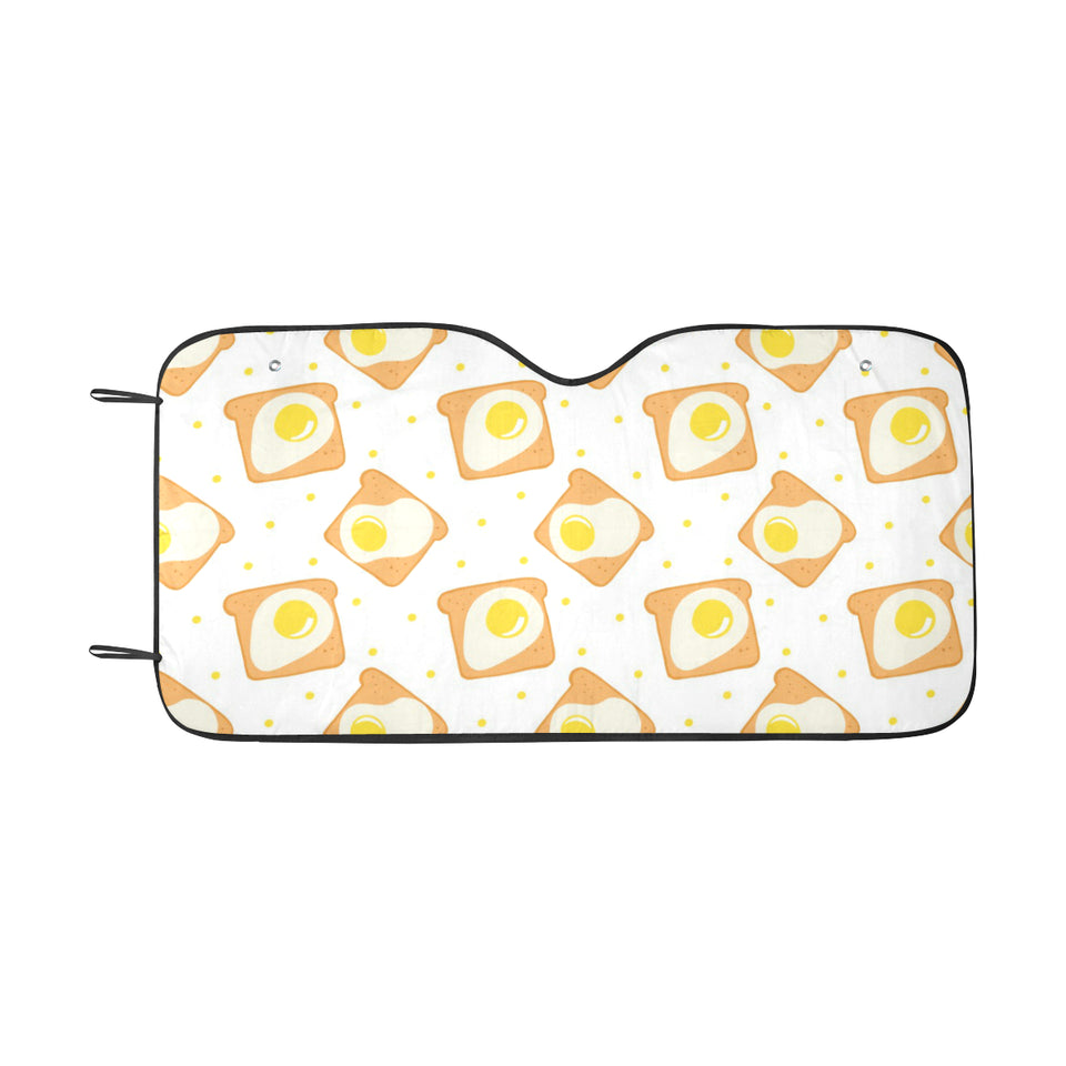 Bread Toast Pattern Print Design 02 Car Sun Shade