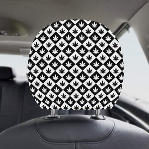 Canabis Marijuana Weed Pattern Print Design 05 Car Headrest Cover