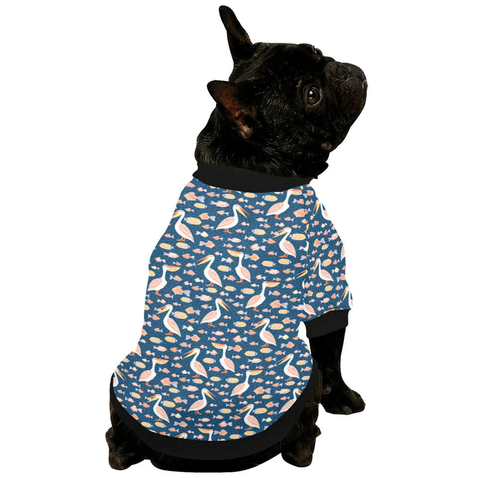 Pelican Pattern Print Design 01 All Over Print Pet Dog Round Neck Fuzzy Shirt