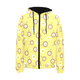 Fried Eggs Pattern Print Design 03 Men's Padded Hooded Jacket(ModelH42)