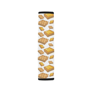 Bread Toast Pattern Print Design 03 Car Seat Belt Cover