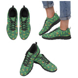 Green Peas Pattern Print Design 05 Women's Sneakers Black