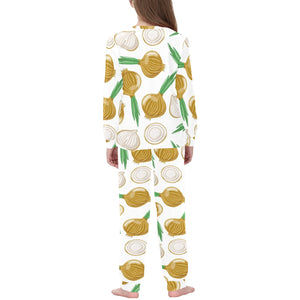 Onion Pattern Background Kids' Boys' Girls' All Over Print Pajama Set