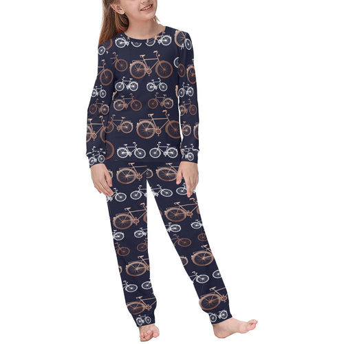 Bicycle Pattern Print Design 01 Kids' Boys' Girls' All Over Print Pajama Set