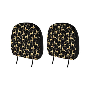 Gold Deer Pattern Car Headrest Cover