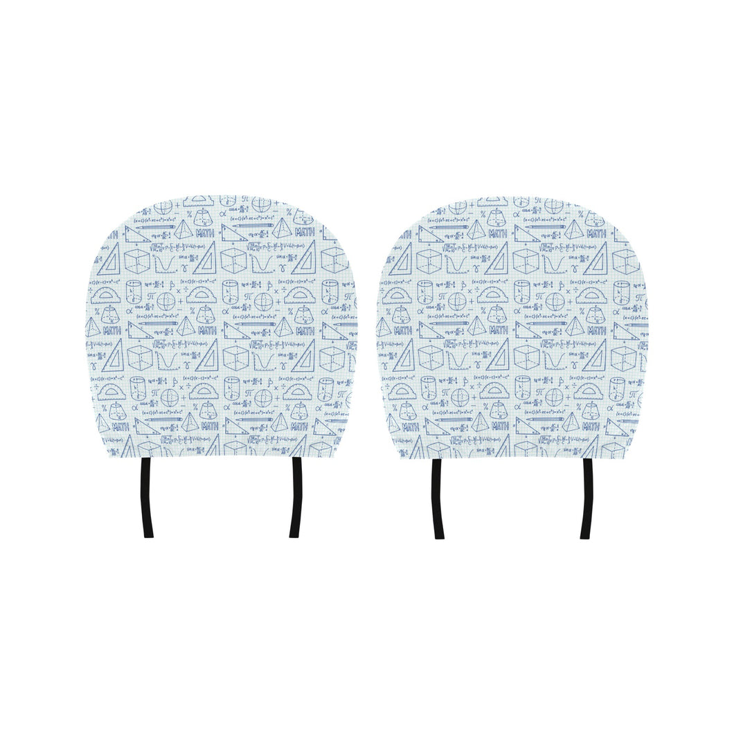 Math Pattern Print Design 03 Car Headrest Cover