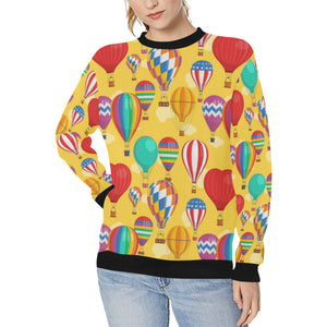 Hot Air Balloon Pattern Women's Crew Neck Sweatshirt