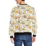 Cheese Pattern Theme Men's Crew Neck Sweatshirt