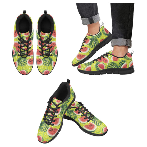 Watermelon Theme Pattern Men's Sneakers Black