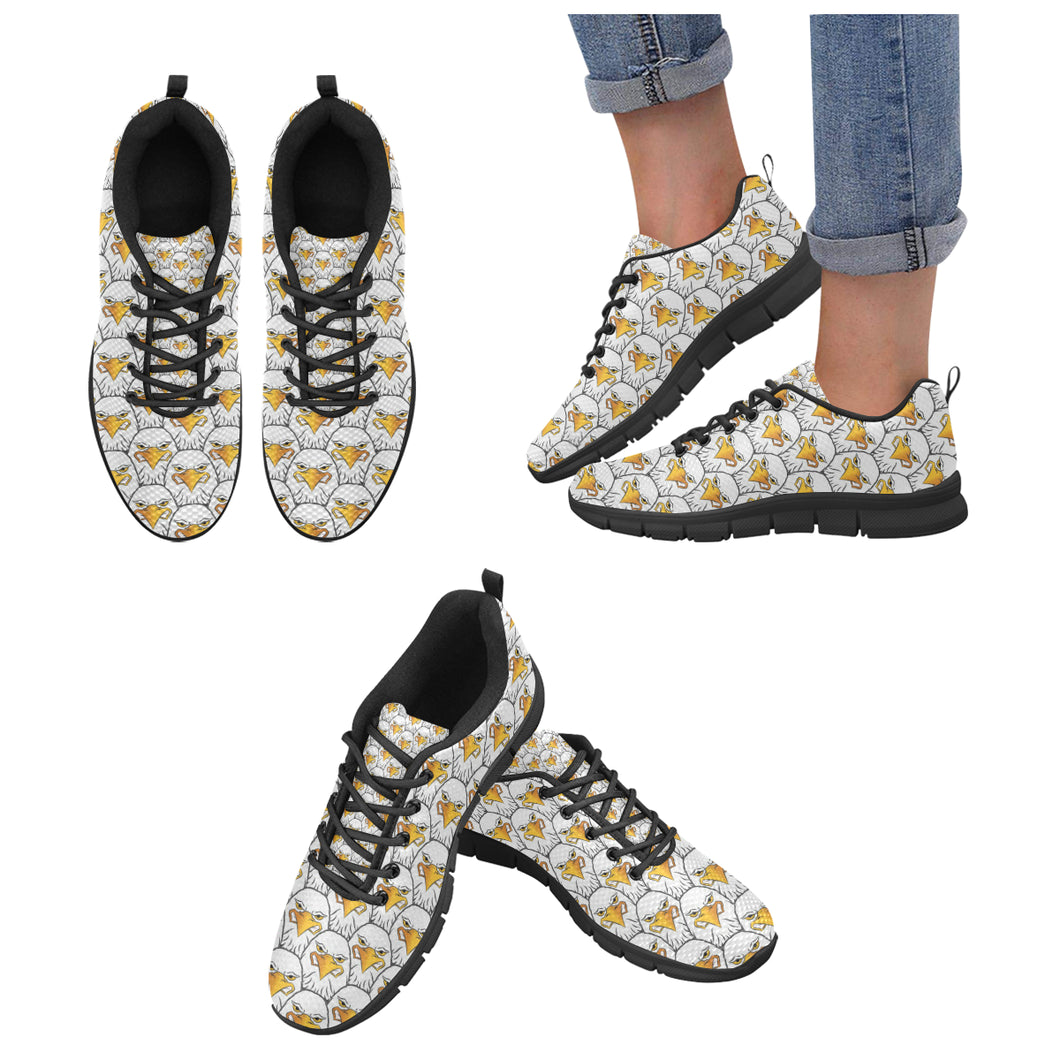 Eagle Pattern Print Design 05 Women's Sneakers Black