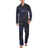 Math Pattern Print Design 02 Men's Long Pajama Set