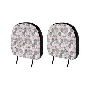 Hippopotamus Pattern Print Design 03 Car Headrest Cover