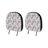 Hippopotamus Pattern Print Design 03 Car Headrest Cover