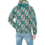 Greyhound Pattern Print Design 05 Men's Padded Hooded Jacket(ModelH42)