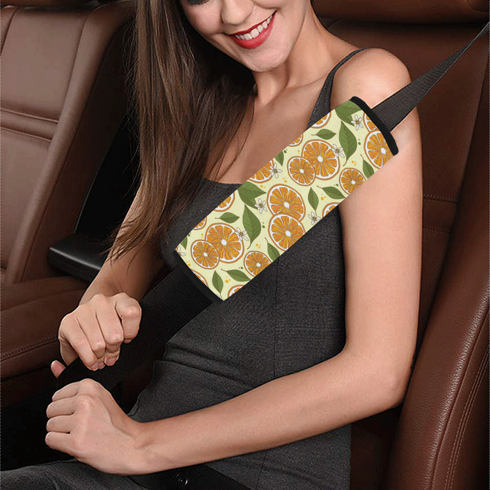 Sliced Orange Leaves Pattern Car Seat Belt Cover