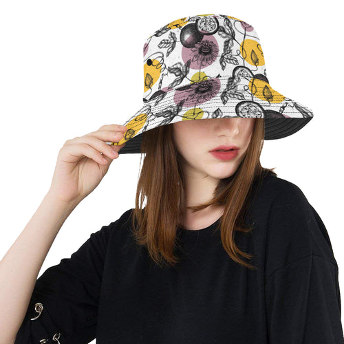 Passion Fruit Pattern Background Unisex Bucket Hat