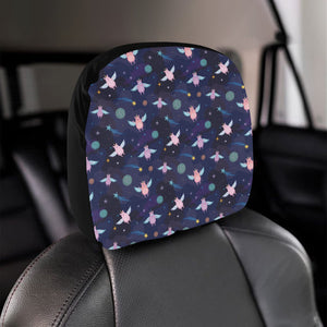 Pig Pattern Print Design 05 Car Headrest Cover