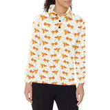 Goldfish Pattern Print Design 03 Women's Long Sleeve Polo Shirt