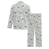 Teddy Bear Pattern Print Design 02 Men's Long Pajama Set