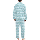 Hippopotamus Pattern Print Design 02 Men's Long Pajama Set