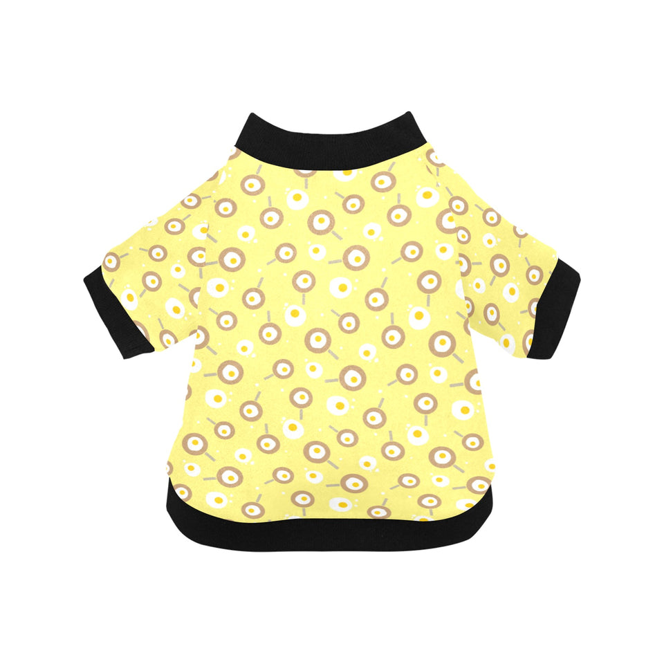 Fried Eggs Pattern Print Design 03 All Over Print Pet Dog Round Neck Fuzzy Shirt