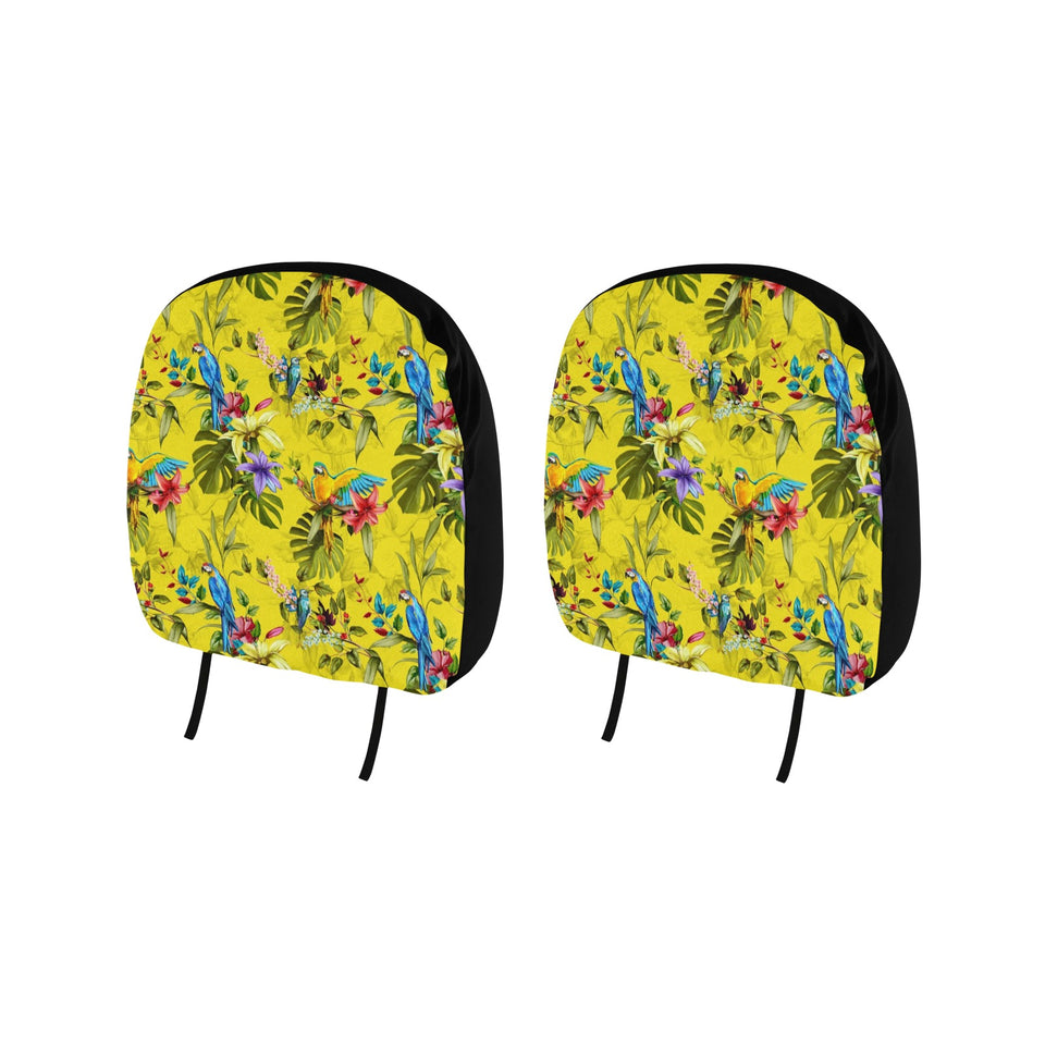 Colorful Parrot Pattern Car Headrest Cover