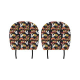 Japanese Crane Pattern Car Headrest Cover