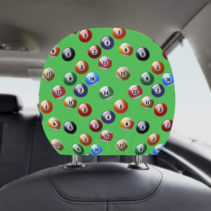 Billiard Ball Pattern Print Design 02 Car Headrest Cover