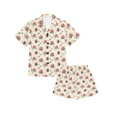 Snail Pattern Print Design 04 Kids' Boys' Girls' V-Neck Short Pajama Set