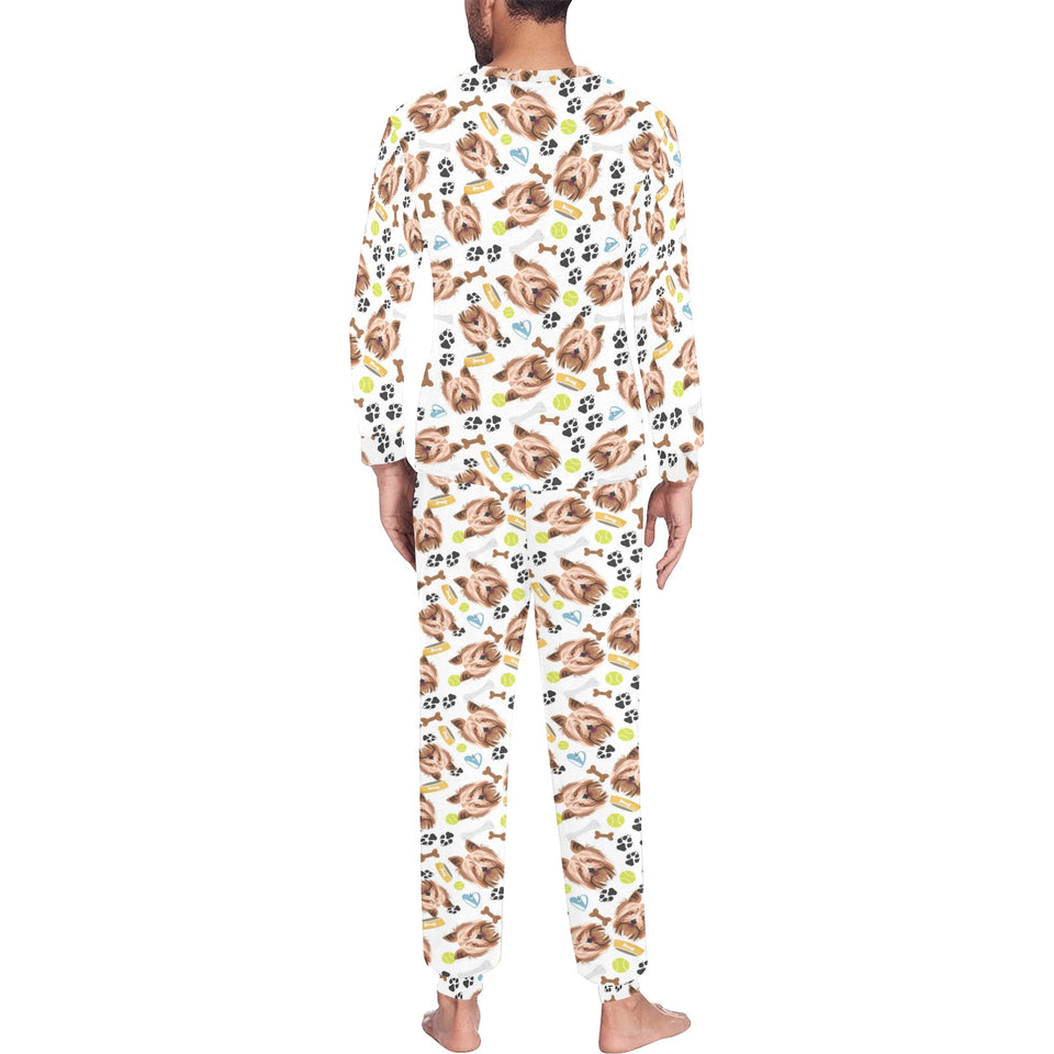 Yorkshire Terrier Pattern Print Design 05 Men's All Over Print Pajama