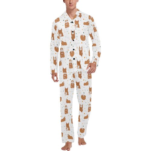 Guinea Pig Pattern Print Design 01 Men's Long Pajama Set