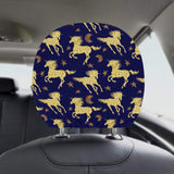 Unicorn Gold Pattern Car Headrest Cover