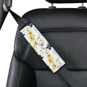 Orchid Pattern Background Car Seat Belt Cover