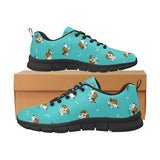 Cute Beagle Pattern Men's Sneakers Black