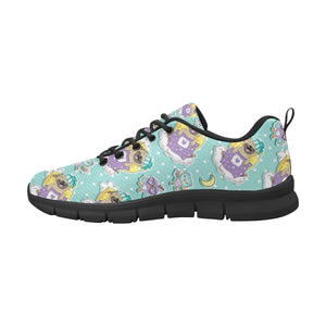 Pug Sweet Dream Pattern Men's Sneakers Black