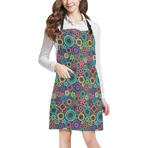 Gear Pattern Print Design 02 Adjustable Apron