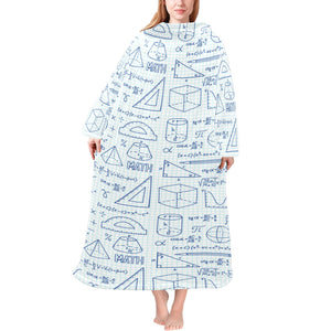 Math Pattern Print Design 03 Blanket Robe with Sleeves