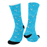 Seagull Pattern Print Design 05 Crew Socks